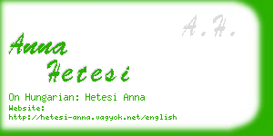 anna hetesi business card